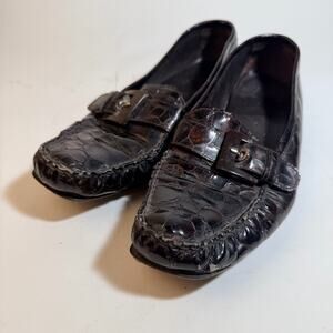 Stuart Weitzman  Crocodile Pattern Loafers